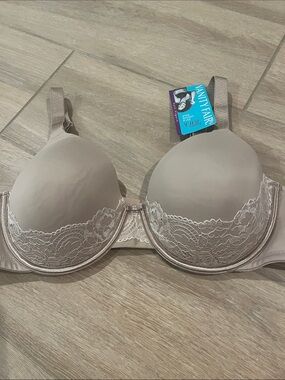 Vanity Fair Taupe Lace-Accent Molded Bra